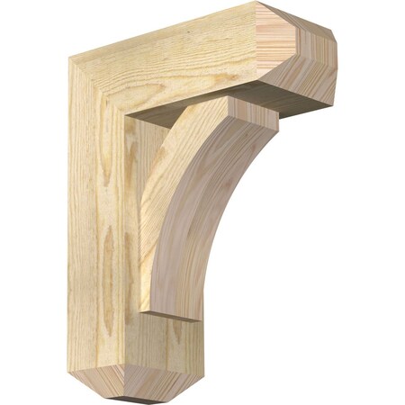 Ekena Millwork Thorton Craftsman Rough Sawn Bracket w/ Offset Brace, Douglas Fir, 6"W x 14"D x 18"H BKT0604X14X18THR04RDF